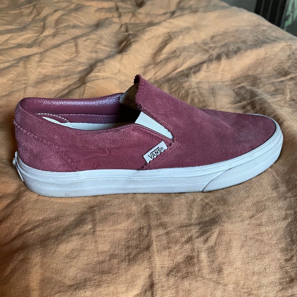 Red suede vans